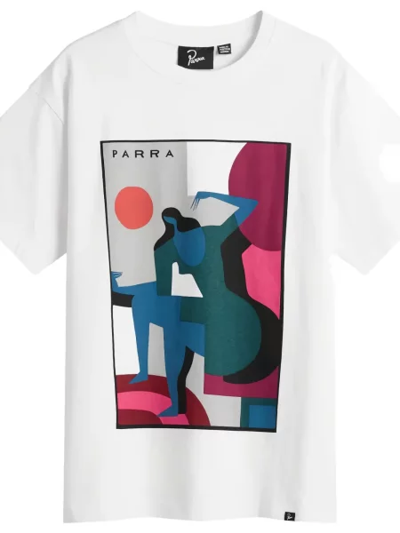 Tricou By Parra cu imagine alb