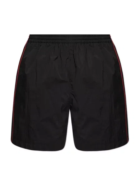 Lniane szorty Balenciaga z logo czarne