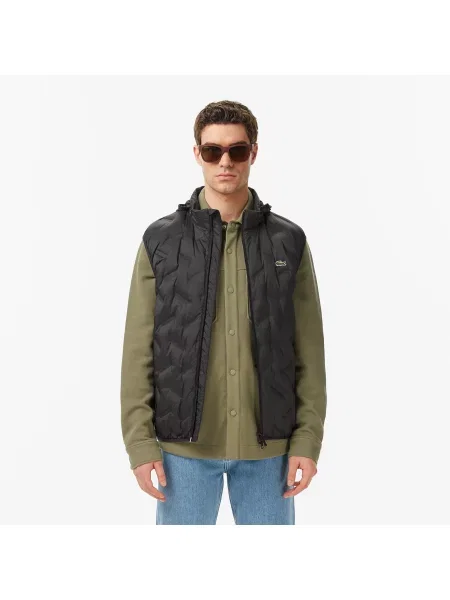 Lacoste Kamizelka Ze Stójką Pikowana Regular Fit czarna