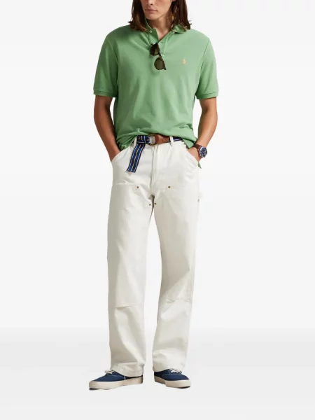 Dlouhá pruhovaná s límcem kšiltovka Polo Ralph Lauren modrá