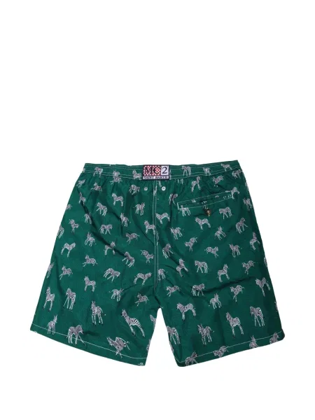 Slip de baie Mc2 Saint Barth cu imagine cu model zebră verde