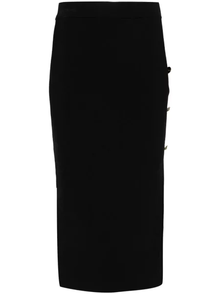 Fustă din denim Versace Jeans Couture până la genunchi negru