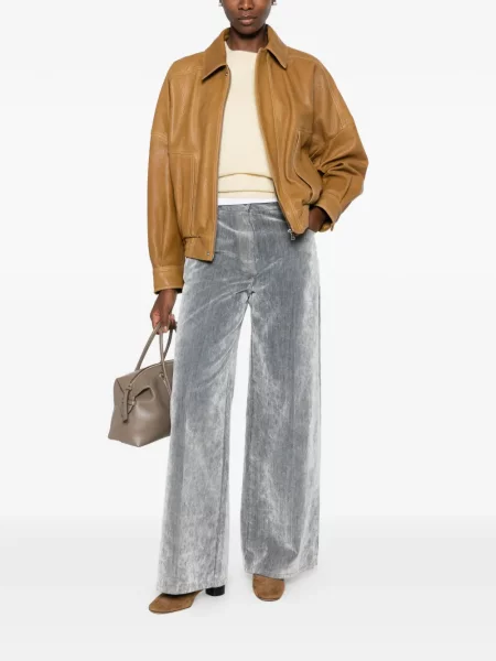 Pantaloni Forte_forte de catifea gri