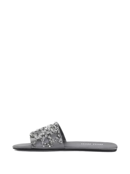 Sandale Miu Miu din satin gri