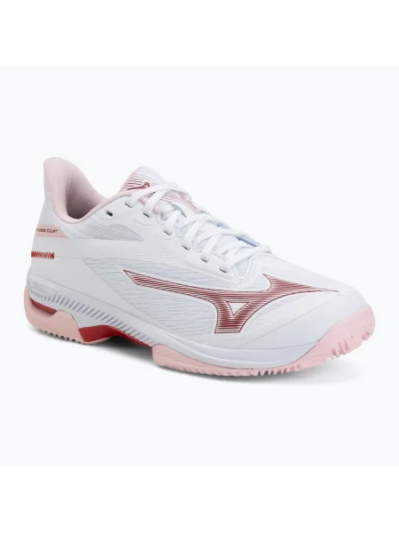 Încălțăminte de tenis pentru femei Mizuno Wave Exceed Court CC W white/pinkesque/barbados cherr alb