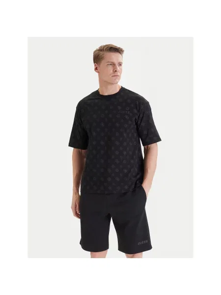 Guess Majica Relaxed Fit črna