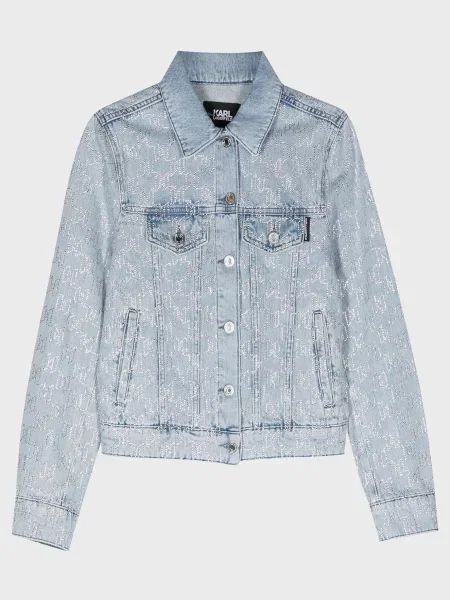Страз джинсова куртка Karl Lagerfeld блакитна