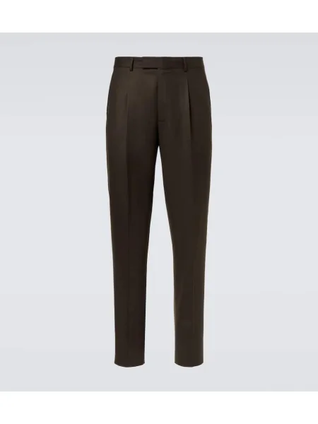 Pantaloni Zegna de lână maro