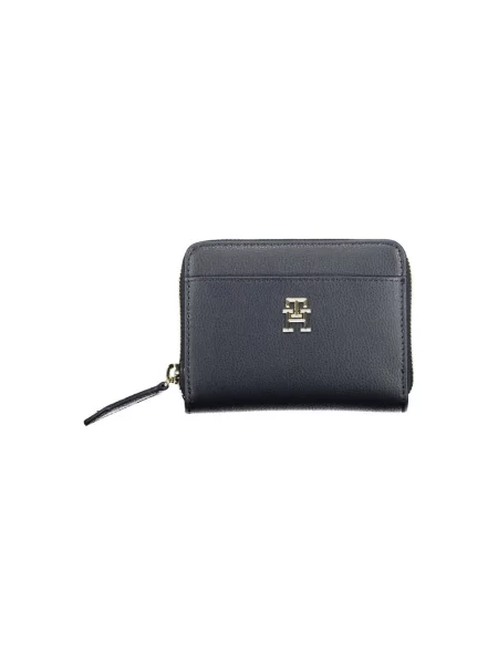 Lniany portfel Tommy Hilfiger elegancki niebieski