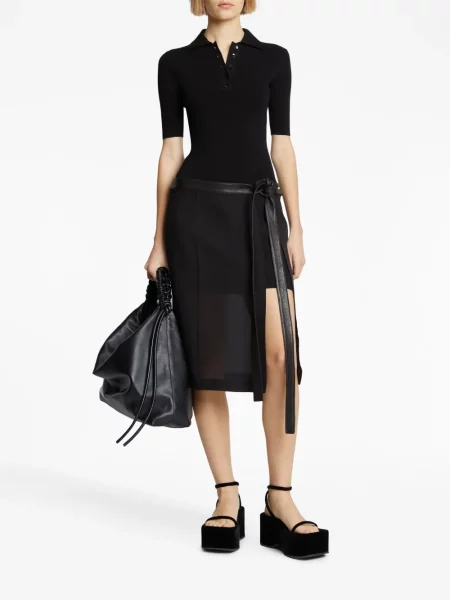 Плетен боди Proenza Schouler черно
