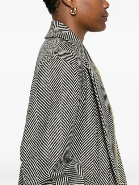 Palton Forte_forte cu model herringbone negru