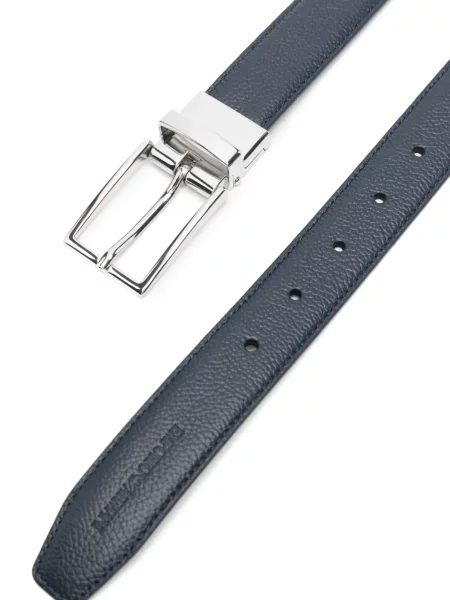 Cu centură curea Emporio Armani din piele albastru