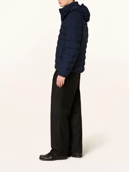 Calvin Klein Prošívaná Bunda S Odnímatelnou Kapucí tmavě modrá