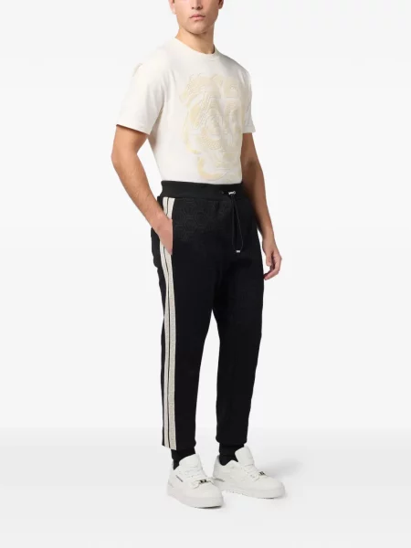 Pantaloni Philipp Plein din jacard negru