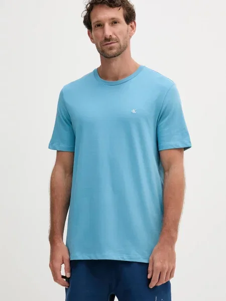 Къс тениска Calvin Klein Jeans синьо