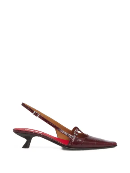 Pantofi cu toc Marni din piele slingback roșu