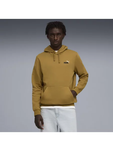Bluza z kapturem Essentials z małym dwukolorowym logo No. 1 PUMA brązowa