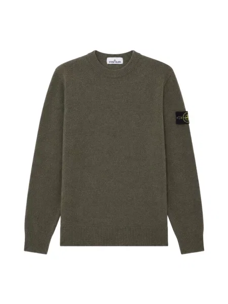 Sweter Stone Island wełniany z kamieniami zielony