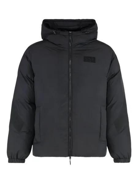 Geacă Ea7 Emporio Armani cu glugă negru