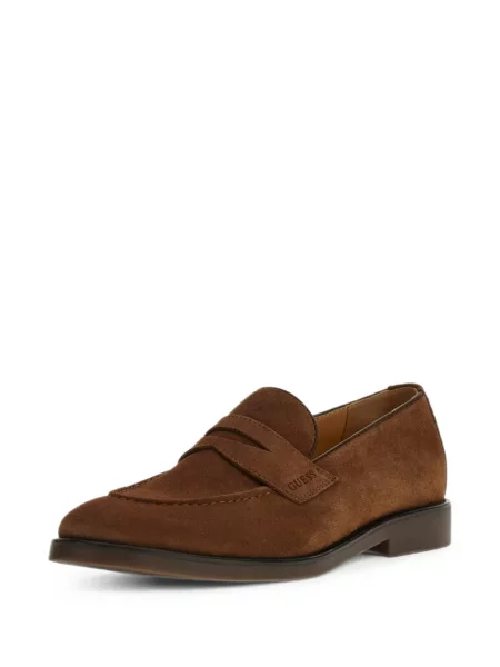 Pantofi loafer Guess din piele de căprioară maro