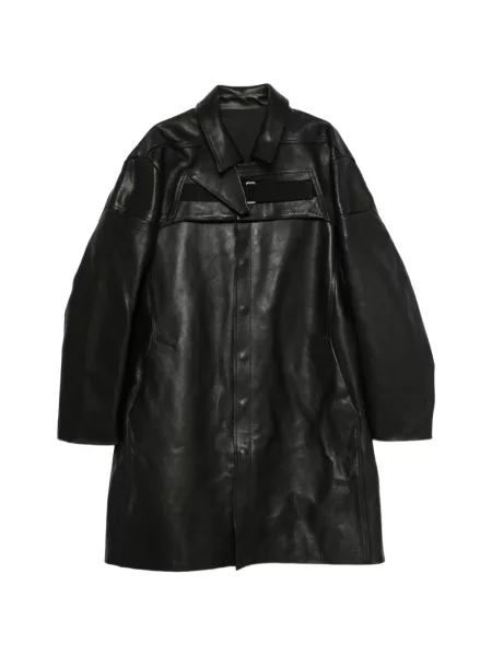 Palton Rick Owens din piele negru