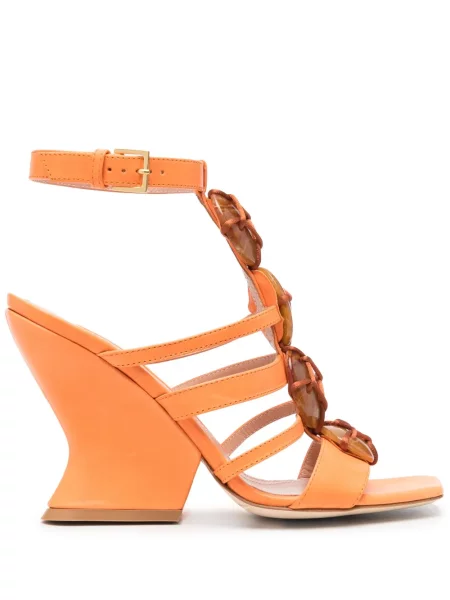 Sandale Alberta Ferretti din piele portocaliu