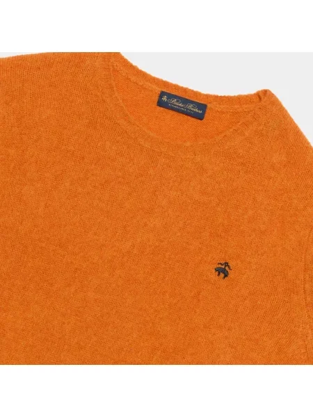Sweter Brooks Brothers wełniany z logo pomarańczowy