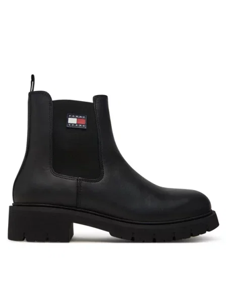 Tommy Jeans Gležnjarji Chelsea Tjw Chelsea Leather Boot črna