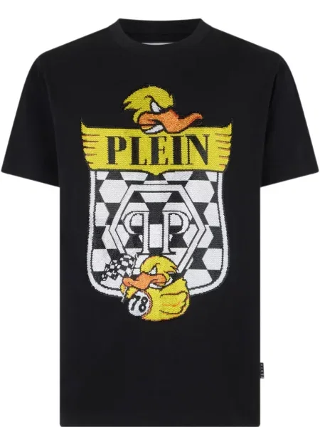 Καρό μπλούζα Philipp Plein από ζέρσεϋ μαύρο