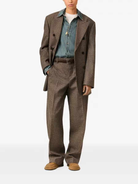 Pantaloni Ami Paris de lână cu model pepito maro
