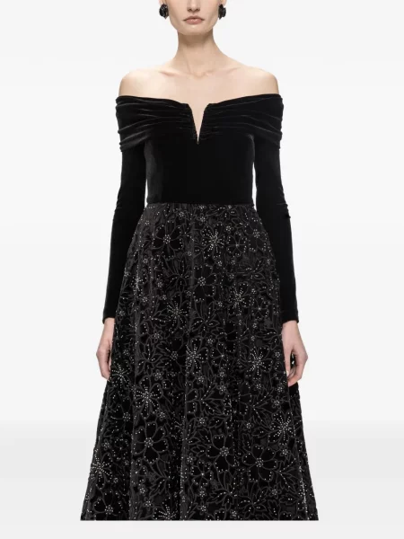 Rochie midi Nissa de catifea negru
