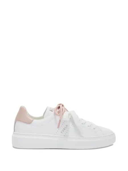 Sneakerși Furla cu șireturi din dantelă alb