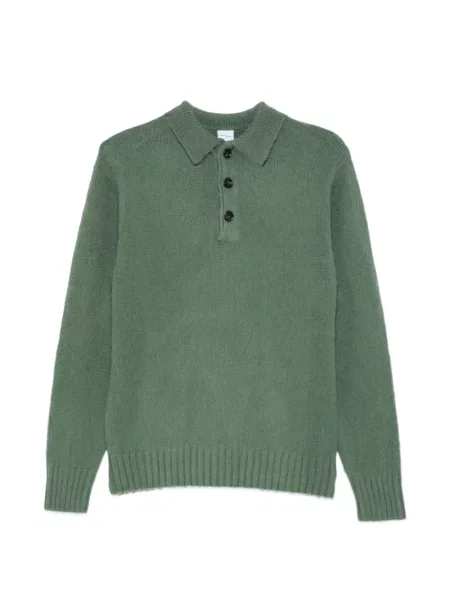 Tricou polo Aspesi tricotate verde