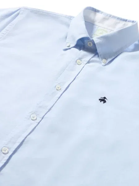 Cămașă Brooks Brothers din țesătură twill albastru