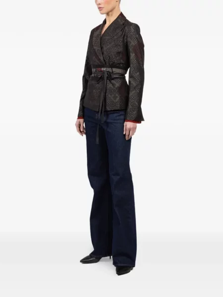 Geacă Ibrigu cu imagine cu imprimeu geometric negru