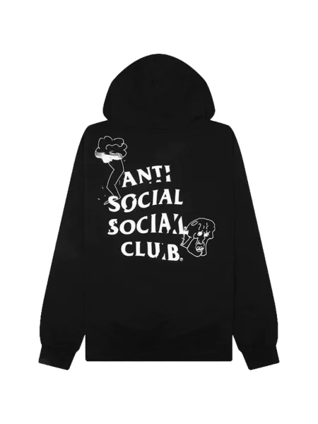 Lung hanorac cu glugă Anti Social Social Club negru