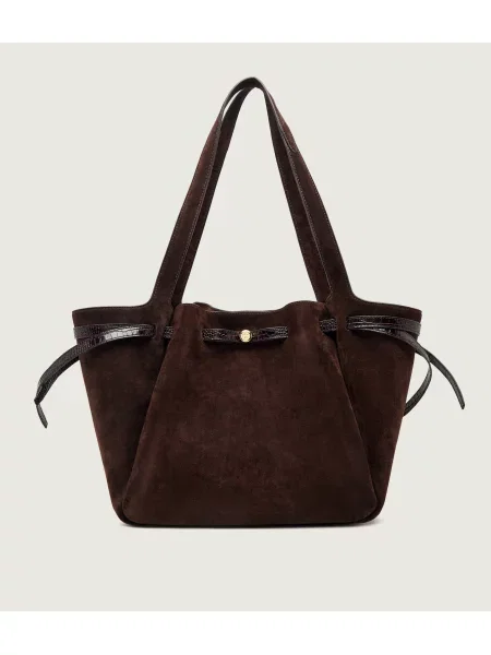TORY BURCH Shopper táska Romy | hasított bőr barna