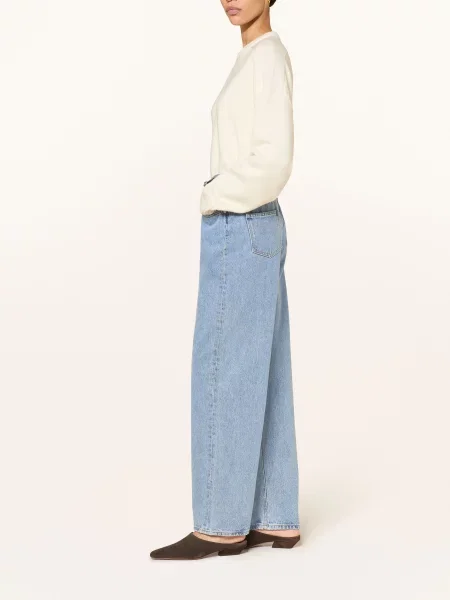 Loulou De Saison Džíny Samur washed light blue modré