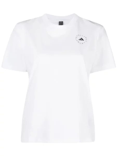 Tricou Adidas By Stella Mccartney cu imagine scurt alb