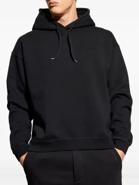 Hanorac cu glugă Dsquared2 cu broderie negru
