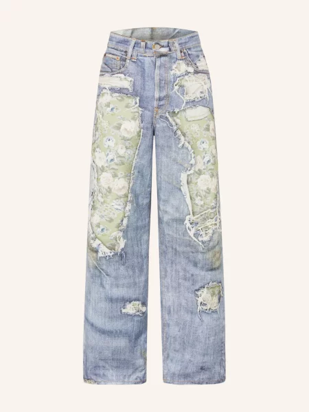 Acne Studios Džíny Regular Fit afy blue/green modré