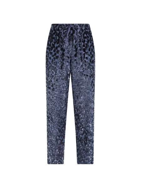 Pantaloni Pierre-louis Mascia cu model leopard cu cordon gri