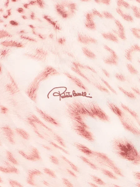 Fular Roberto Cavalli cu imagine cu model leopard roz