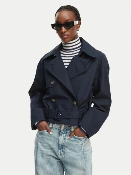 Tommy Jeans Trenčkot Mornarsko modra