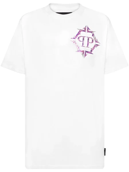 Tricou Philipp Plein cu imagine alb