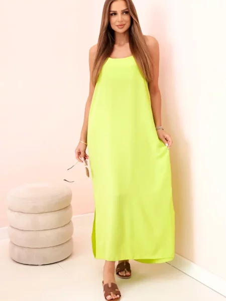 Rochie maxi Kesi Włoski lungă de costum verde