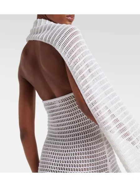 Rochie maxi Alaïa alb