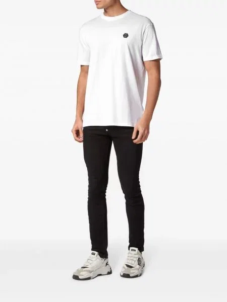 Křišťálové tričko Philipp Plein bílé