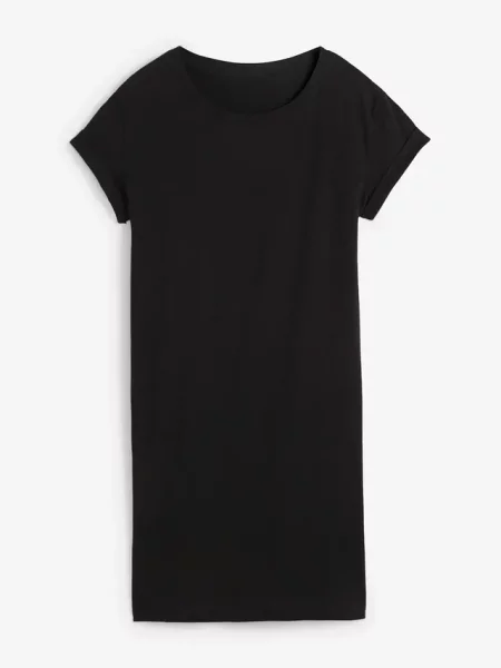 Sukienka T-shirtowa z czystej bawełny organicznej czarna