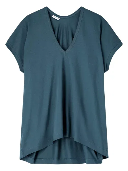 Koszulka Dries Van Noten z dekoltem w serek niebieska